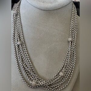 David Yurman Silver Multi-Strand Necklace